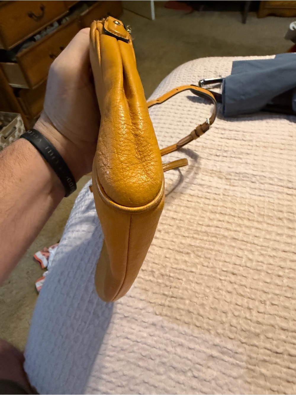 Coach Yellow Pebbled Leather Crossbody with Gold Hardware - Picture 9 of 11